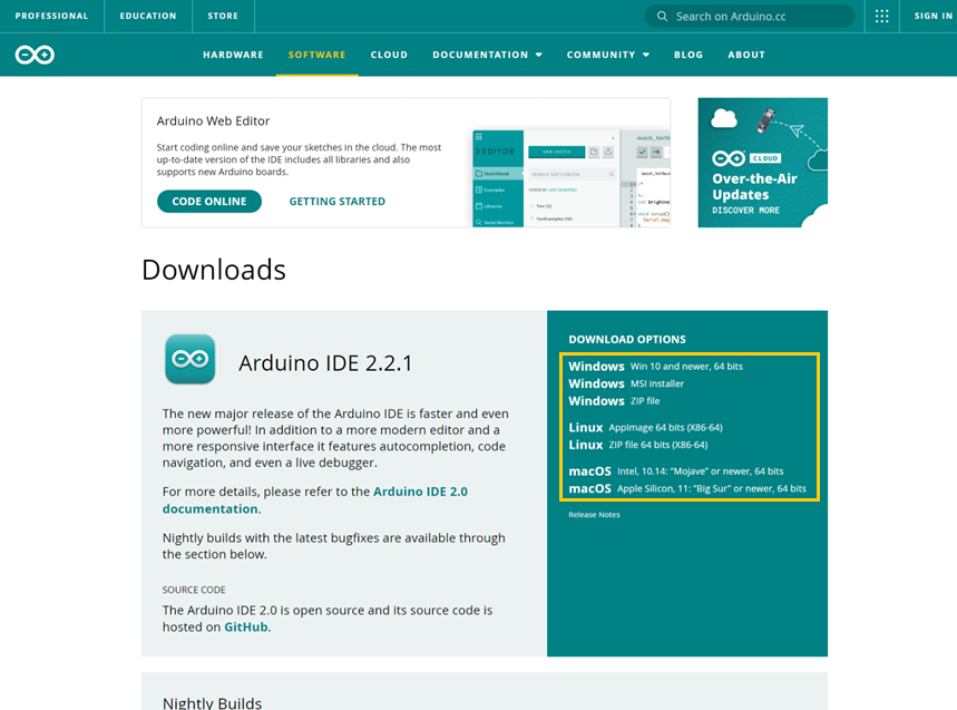 Arduino IDE Downloads